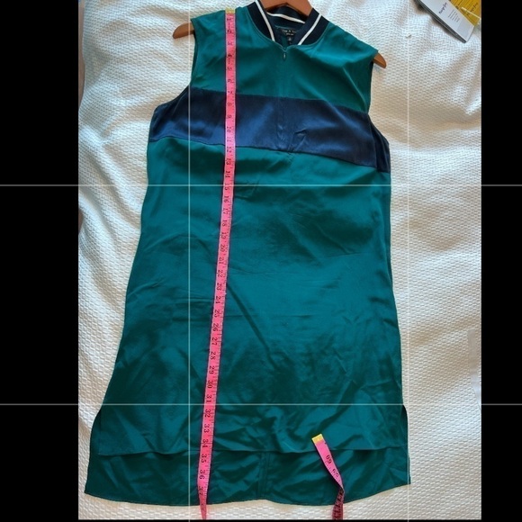 RAG & BONE Ribbed Neck Sleeveless Green Shift Dress Size L - Picture 12 of 16